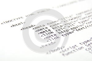 Printed html code photo