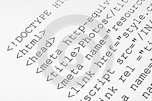 Printed internet html code