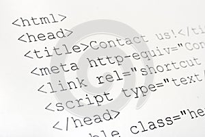 Printed internet html code