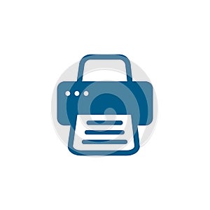 Printer Blue Icon On White Background. Blue Flat Style Vector Illustration