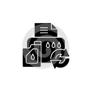 Printer cartridge refill black glyph icon