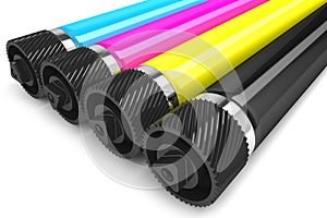 Printer CMYK rollers photo