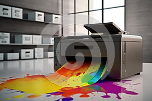 Printer color splashes. Generate Ai