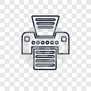 Printer concept vector linear icon on transparent backg
