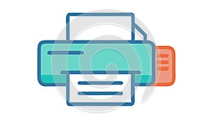 Printer device outline icon, print, document, office, hardware, vector design Generative AI