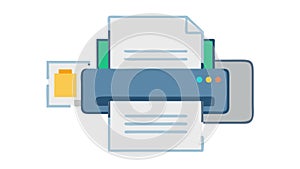 Printer Documents Icon Vector Illustration, Office Printing, vector design Generative AI