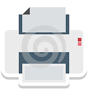 Printer, Facsimile Isolated Vector Icon editable