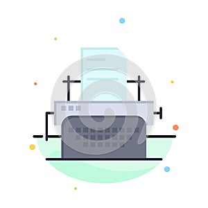 Printer, Fax, Print, Machine Abstract Flat Color Icon Template