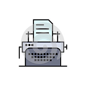 Printer, Fax, Print, Machine  Flat Color Icon. Vector icon banner Template