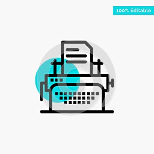 Printer, Fax, Print, Machine turquoise highlight circle point Vector icon