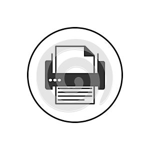 Printer or Fax Related Glyph Icon.