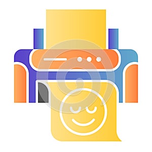 Printer flat icon. Print machine color icons in trendy flat style. Ink jet gradient style design, designed for web and