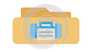 Printer in Folder Document Management Icon, vector design Generative AI