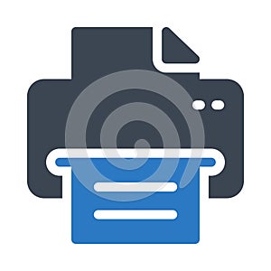 Printer glyph color flat vector icon