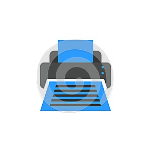 Printer icon flat cartoon style vector illustration