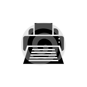 Printer icon glyph or solid style vector illustration