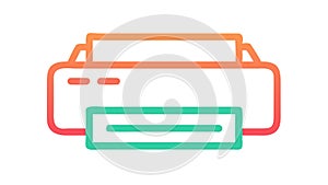 Printer icon graphic, document print output device, vector design Generative AI