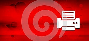 Printer icon motion art abstract red banner illustration