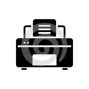 Black solid icon for Printer, publisher and compositor photo