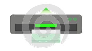 Printer Icon Vector with Paper Loading for Office Technology, vector design Generative AI