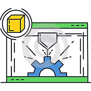 Printer icon vector web tech prototype design