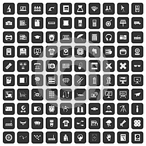 100 printer icons set black