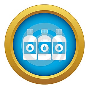 Printer ink bottles icon blue vector isolated
