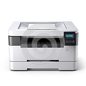 Printer isolated on white created with Generative AI. Electronic device.