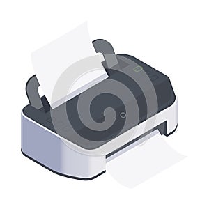 Printer Isometric Illustration