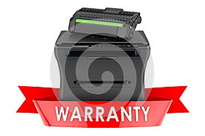 Printer laser MFP warranty concept. 3D rendering