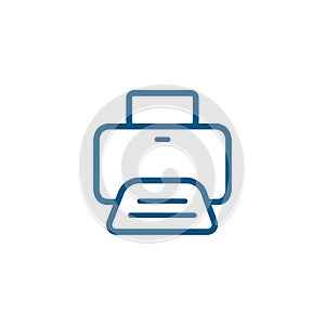 Printer Line Blue Icon On White Background. Blue Flat Style Vector Illustration