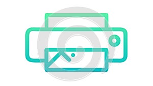 Printer machine icon in flat design style, office equipment graphic, vector design Generative AI
