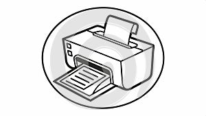 Printer machine icon, office equipment for printing documents vector design Generative AI