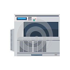Printer machine office copy vector. Print business icon scanner