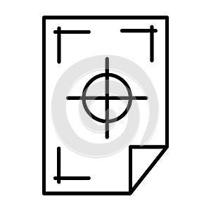 Printer marks on a paper icon, outline style