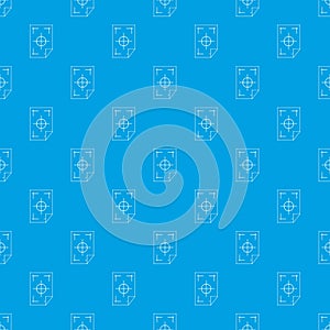 Printer marks on a paper pattern seamless blue