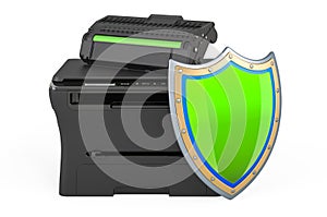 Printer MFP with shield, 3D rendering