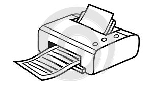 Printer with Paper Output, Office Equipment, Document Creation, vector design Generative AI