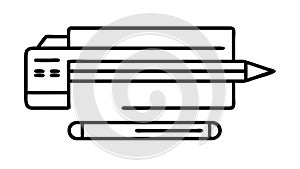 Printer and Pencil for Document Creation, vector design Generative AI