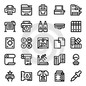 Printer and plotter outline icons