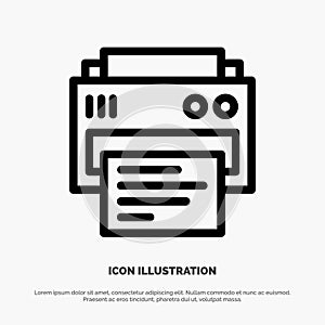 Printer, Print, Printing, Education Vector Line Icon