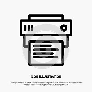 Printer, Print, Printing, Education Vector Line Icon