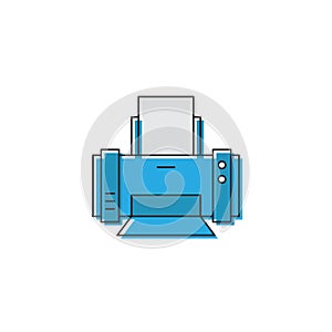 Printer printing paper machine vector icon isolated on white background