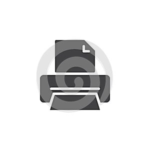 Printer printing paper vector icon