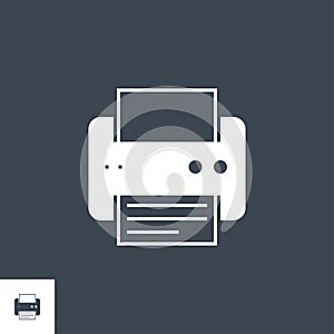 Printer related vector glyph icon.