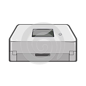 printer scanner document cartoon vector illustration