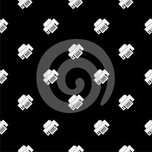 Printer seamless pattern isolated on black background