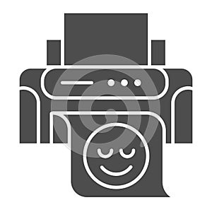 Printer solid icon. Print machine vector illustration isolated on white. Ink jet glyph style design, designed for web