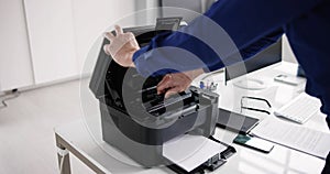 Printer Toner Cartridge Change In Laser Copier