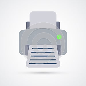 Printer trendy colorful icon. Vector fax illustration